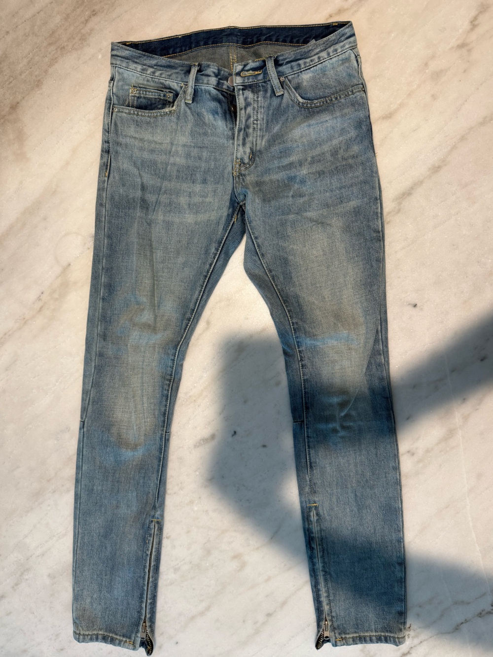 MNML Men's Skinny Jeans in Light Blue Wash